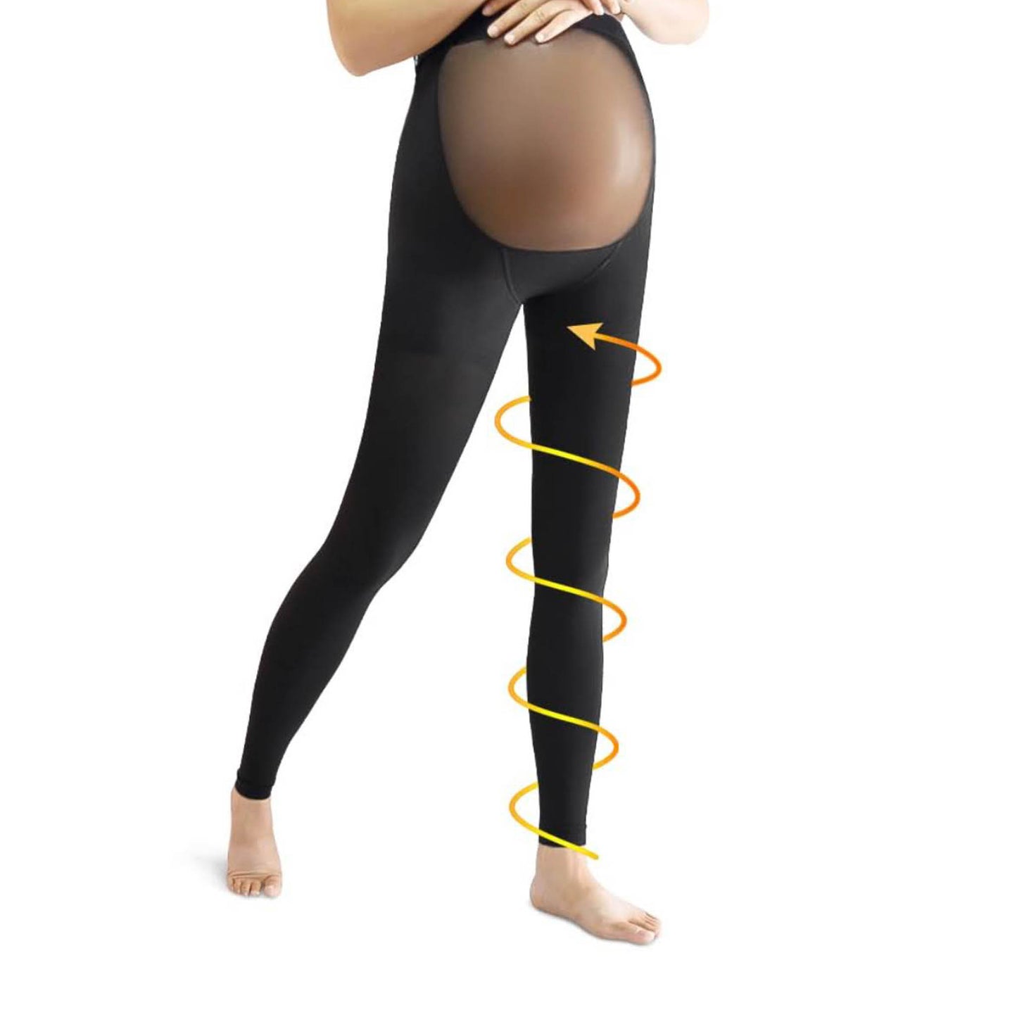 Beister Schwangere, M, Kompressionsstrumpfhose, 20-30 mmHg, ohne Fuß, elastisches Knopfband, Bauchschutz, Klasse 2