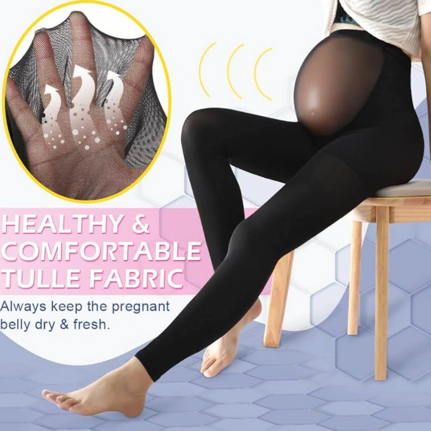 Beister Schwangere, M, Kompressionsstrumpfhose, 20-30 mmHg, ohne Fuß, elastisches Knopfband, Bauchschutz, Klasse 2