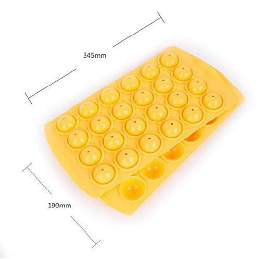 Liflicon Silikonform, 24 Kuchen-Pops, hitzebeständig bis 250 °C, gelb, DIY Lutscher, inkl. 50 Stöcke