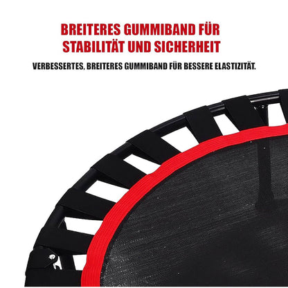 SESAMIS Faltbares Fitness-Trampolin, Tragfähigkeit 200 kg, rutschfest, geräuscharm, verstellbare Handlaufhöhe, ideal für Indoor und Outdoor