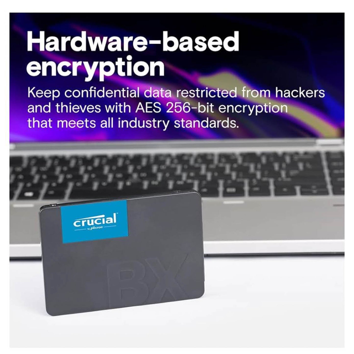 Crucial BX500, 500 GB, SATA III, 2,5 Zoll SSD, hohe Geschwindigkeit, zuverlässige Speicherlösung, ideal für Upgrades.