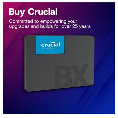 Crucial BX500, 500 GB, SATA III, 2,5 Zoll SSD, hohe Geschwindigkeit, zuverlässige Speicherlösung, ideal für Upgrades.