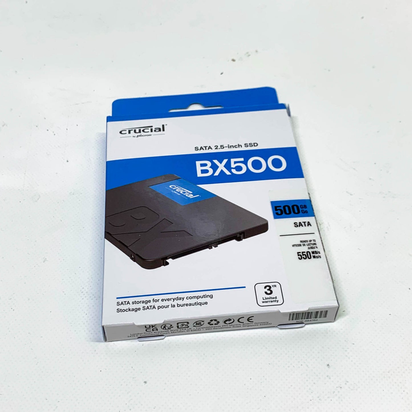 Crucial BX500, 500 GB, SATA III, 2,5 Zoll SSD, hohe Geschwindigkeit, zuverlässige Speicherlösung, ideal für Upgrades.