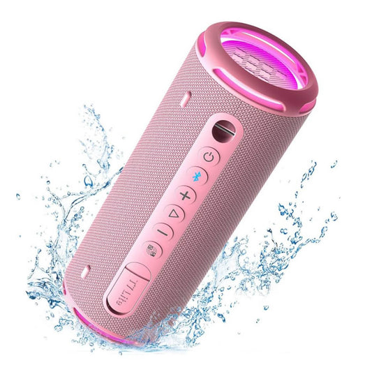 Tronsmart T7Lite, Bluetooth Lautsprecher, Dual Treiber, IPX7 wasserdicht, 24h Spielzeit, Stereo-Sound, starkem Bass, Schwarz/Rosa.