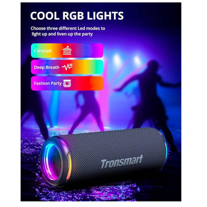 Tronsmart T7 Lite, Bluetooth Lautsprecher, 24W, Dual Treiber, IPX7 wasserdicht, 24h Spielzeit, LED-Licht, ideal für Partys.