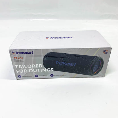 Tronsmart T7 Lite, Bluetooth Lautsprecher, 24W, Dual Treiber, IPX7 wasserdicht, 24h Spielzeit, LED-Licht, ideal für Partys.