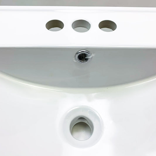 MEJE MJ-675E washbasin 76.5 x 46 cm white ceramic 3 tap holes