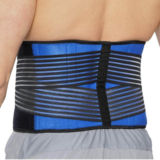 Neotech Care Lumbalgürtel, Neopren, Unterstützung unterer Rücken, doppeltes Kompressionsband, Blau/Schwarz, Größe S