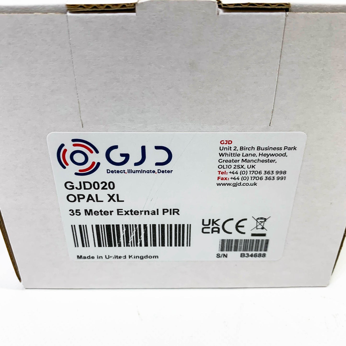 GJD020 XL PIR-Bewegungsmelder, Bewegungsmelder, hochsensibel, wetterfest, ideal für Außenbereiche, Reichweite bis 12m.