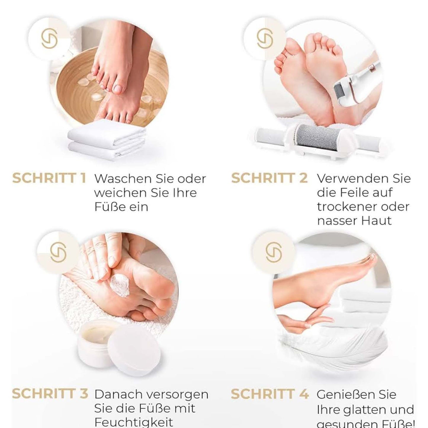 Essy Hornhautentferner, Modellnr. nicht verfügbar, Elektrisch, 5 Ersatzrollen, ideal für Pediküre und Fußpflege.