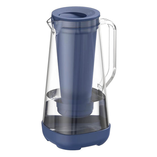 GLACIER FRESH, 3 L, Wasserfilter-Kanne, Aktivkohle + Ultrafiltration, reduziert Chlor, Fluorid, Kalk, Schwermetalle, Blau