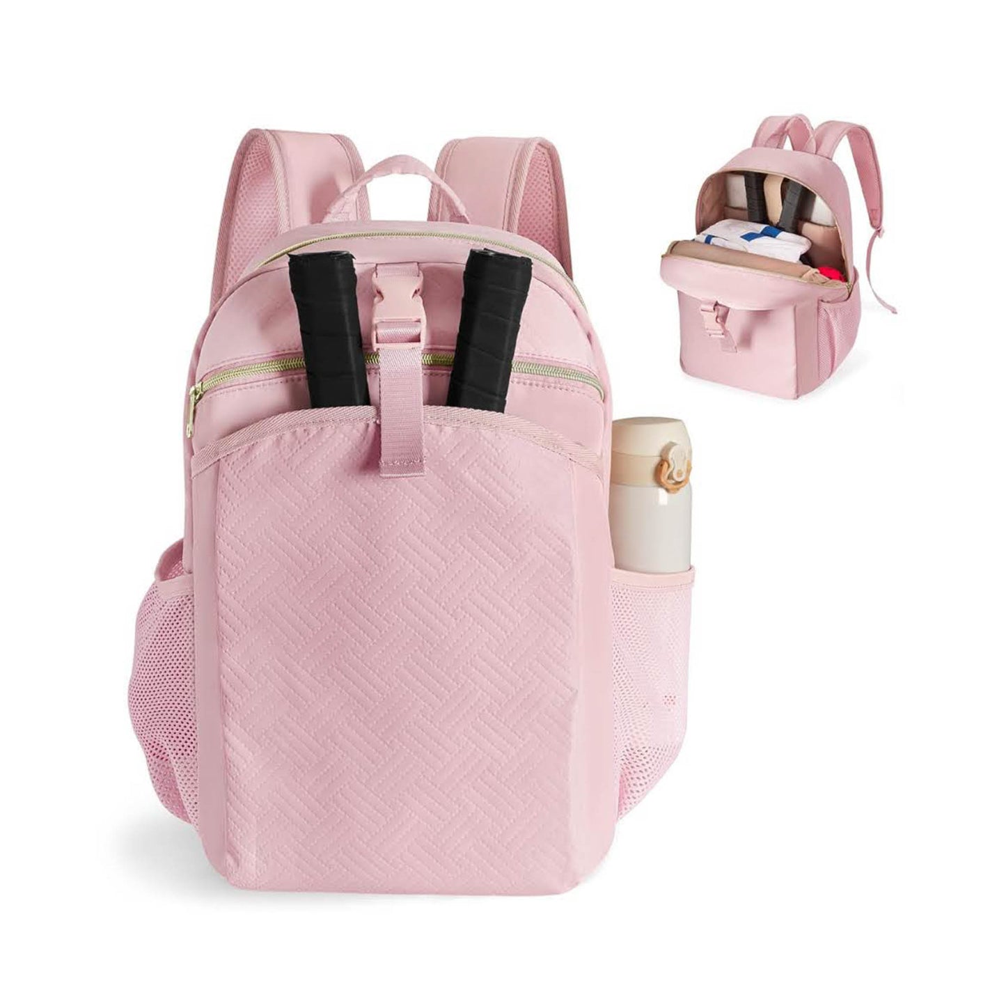 PROKVA Pickleball Bag, Paddel Rucksack, für 4 Paddel, großes Design, pink, für Frauen und Männer