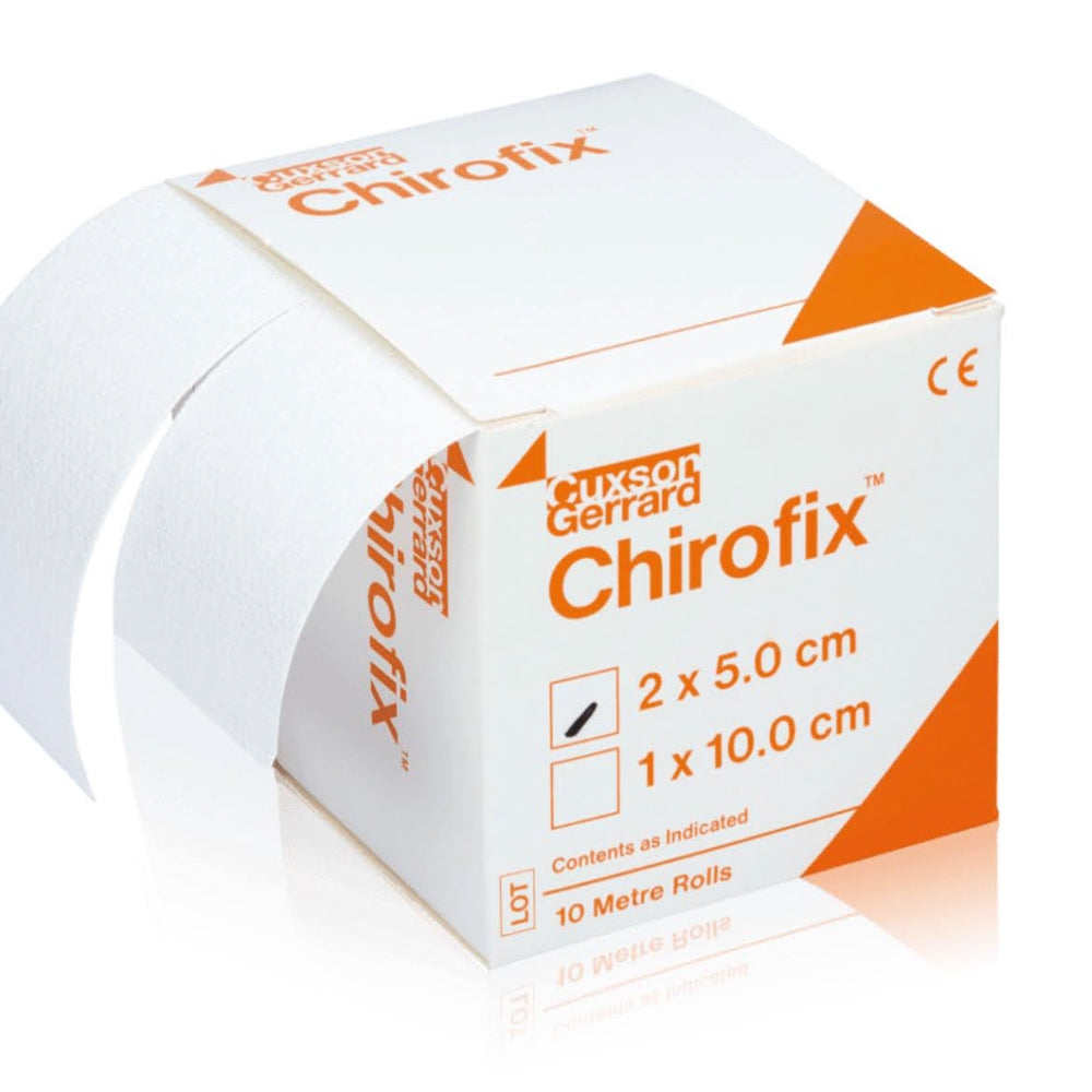 Chirofix Premium-Halteband, Verband, 2 x 5 cm, 10 m Rolle, elastisch, hautfreundlich, ideal für Fixierungen.
