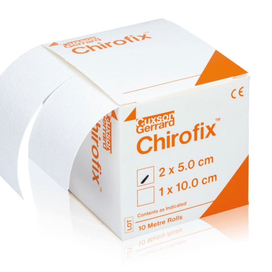 Chirofix Premium-Halteband, Verband, 2 x 5 cm, 10 m Rolle, elastisch, hautfreundlich, ideal für Fixierungen.