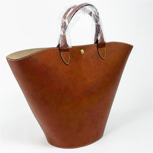 Longchamp Épure XL Shopper, Leder, Braun, geprägtes Logo, geräumig, elegante Einkaufstasche