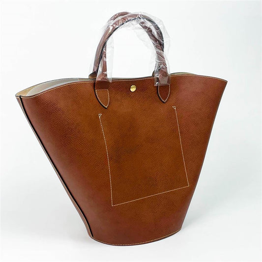 Longchamp Épure XL Shopper, Leder, Braun, geprägtes Logo, geräumig, elegante Einkaufstasche