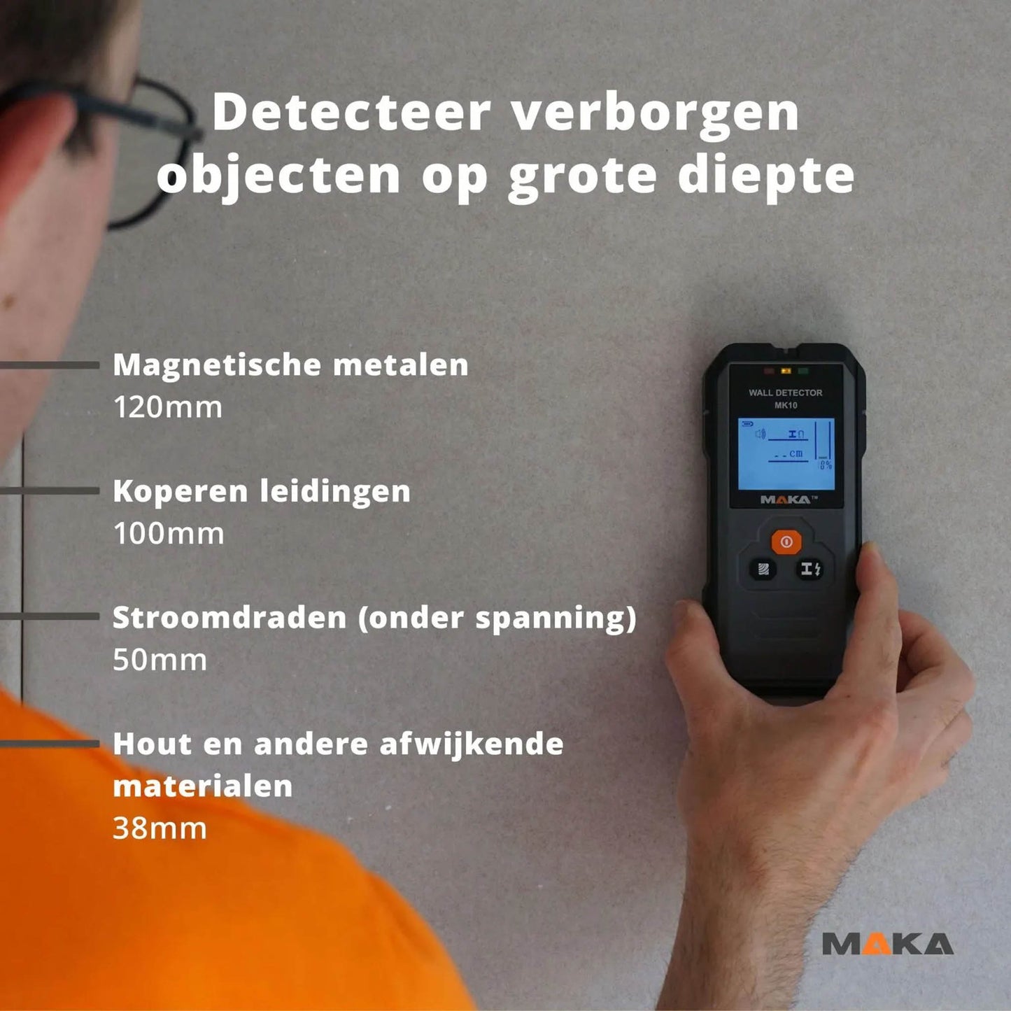 Maka MK10 Rohrsuchgerät, Ortungsgerät, präzise Rohrortung, robustes Design, einfache Handhabung, ideal für Bauprojekte.