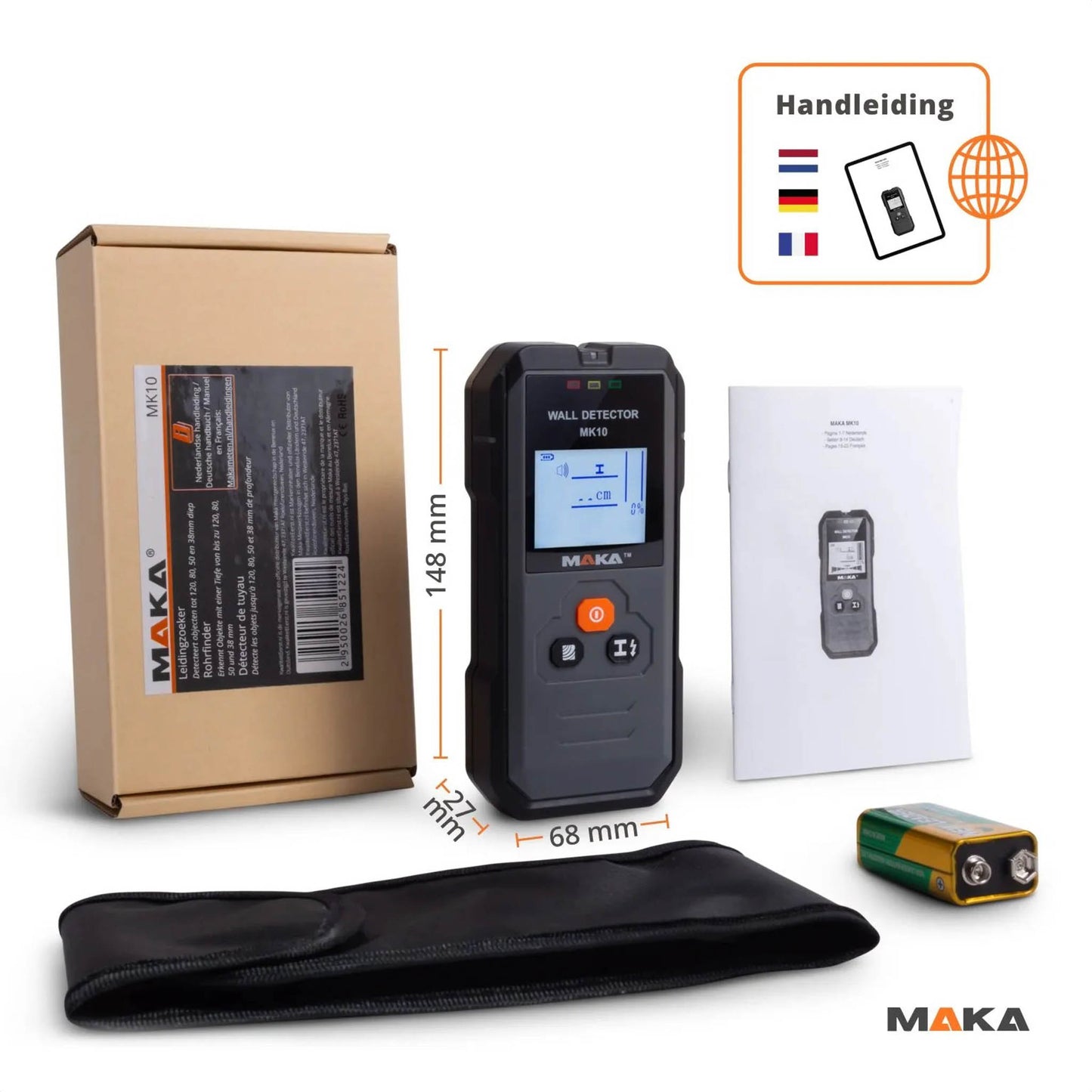 Maka MK10 Rohrsuchgerät, Ortungsgerät, präzise Rohrortung, robustes Design, einfache Handhabung, ideal für Bauprojekte.