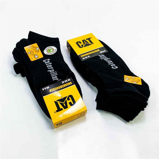 CAT Caterpillar 10 Paar Sneakersocken Schwarz Größe 39-42 atmungsaktiv langlebig komfortabel