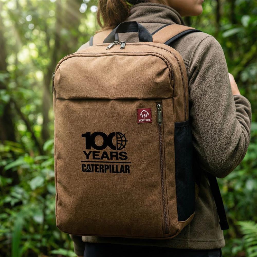 Wolverine 100 Years Caterpillar Rucksack, Braun, 18x12,5x9, robuster Tagesrucksack, vielseitig, markantes Design