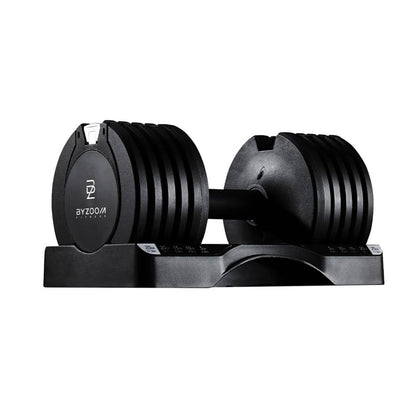 BYZOOM FITNESS 11.3kg verstellbare Hantel, Pure Series Schwarz, 5 Gewichtseinstellungen, kompakt und vielseitig.