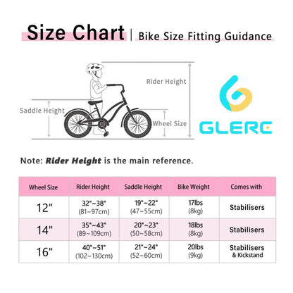 Glerc Freesia 12 Zoll Kinderfahrrad, für 1-5 Jahre, mit Stabilisatoren, Glocke, grün, ideal für kleine Mädchen.