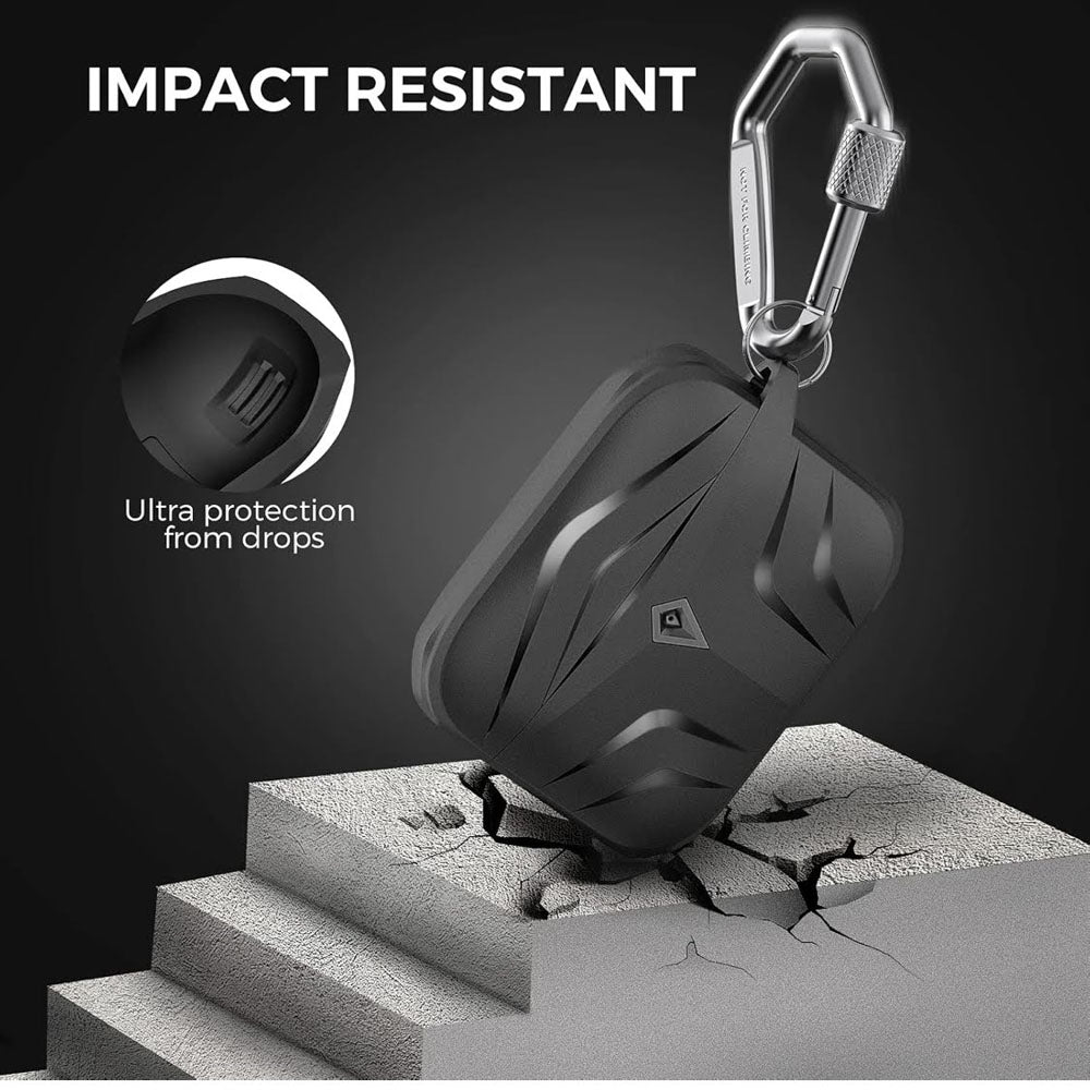 Ahastyle Airpods Pro 2019 Robustes Antichoc TPU Hülle Schwarz kompatibel mit Ladecase
