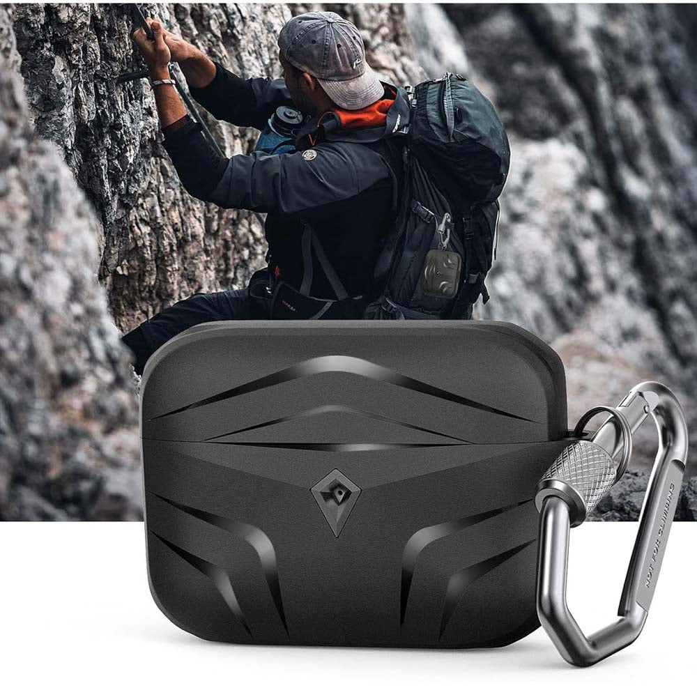 Ahastyle Airpods Pro 2019 Robustes Antichoc TPU Hülle Schwarz kompatibel mit Ladecase