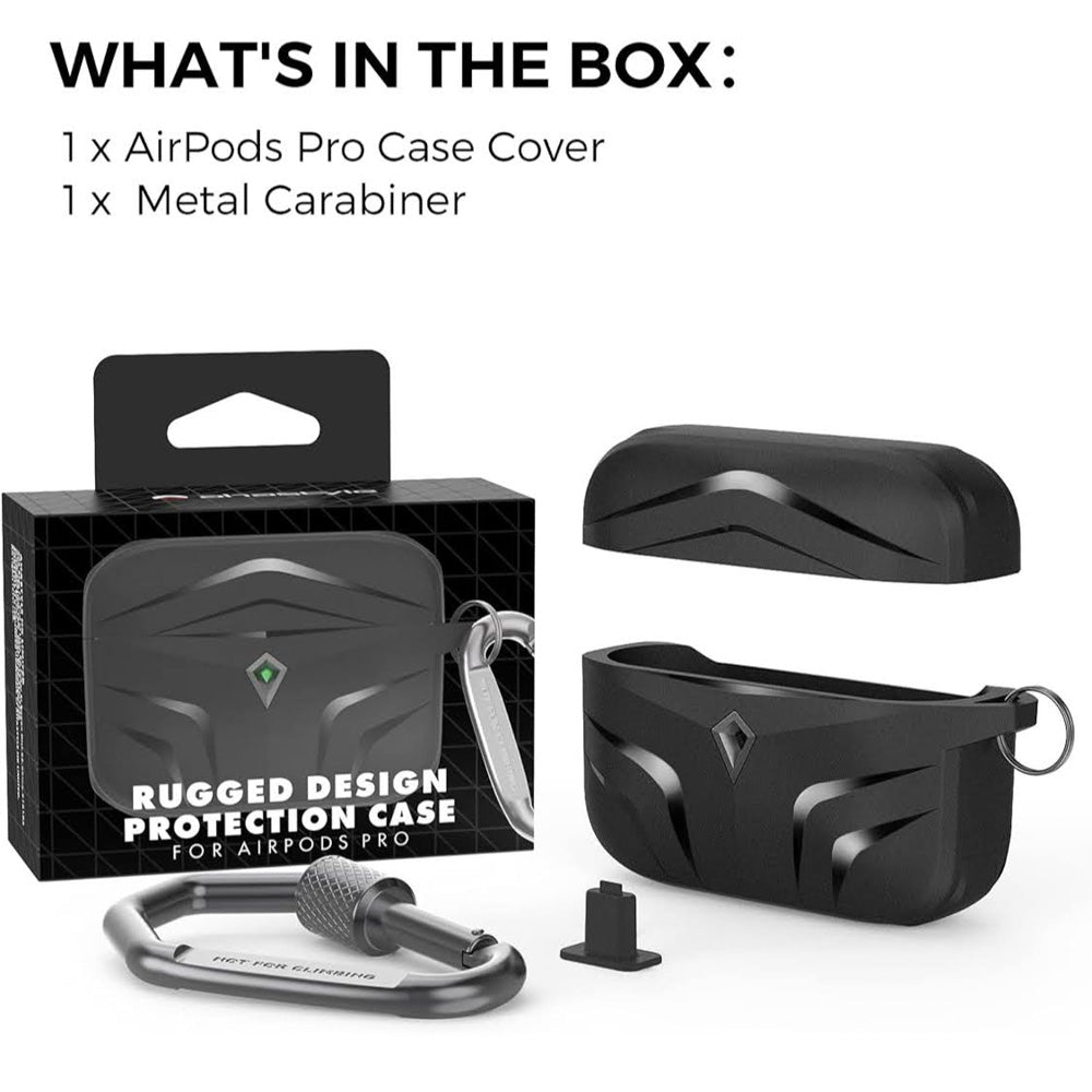 Ahastyle Airpods Pro 2019 Robustes Antichoc TPU Hülle Schwarz kompatibel mit Ladecase