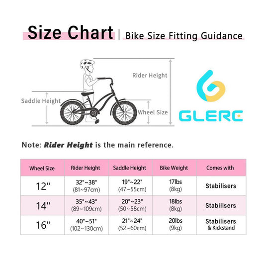 Glerc Freesia 14 Zoll Kinderfahrrad, Retro-Vintage, für Mädchen 3-5 Jahre, mit Stabilisatoren und Glocke, violett.