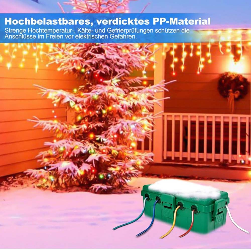 Grün, IP54, Elektrobox, Wetterfest, schützt Steckdose, Timer, Plug, für Außenbereich, 27x14.5x12.5 cm