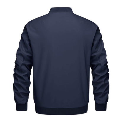 MAGCOMSEN Herren Übergangsjacke, XXL, Bomberjacke, warm, Fleece, winddicht, Outdoor, dunkelblau, mit Ärmeltasche.