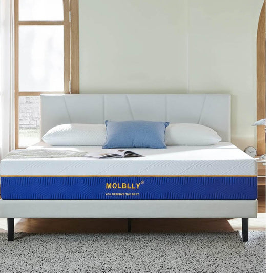 Molblly Matratze 90 x 190 x 16 cm, ergonomisch, atmungsaktiv, mittlere Härte, hypoallergen, langlebig, Memory-Schaum
