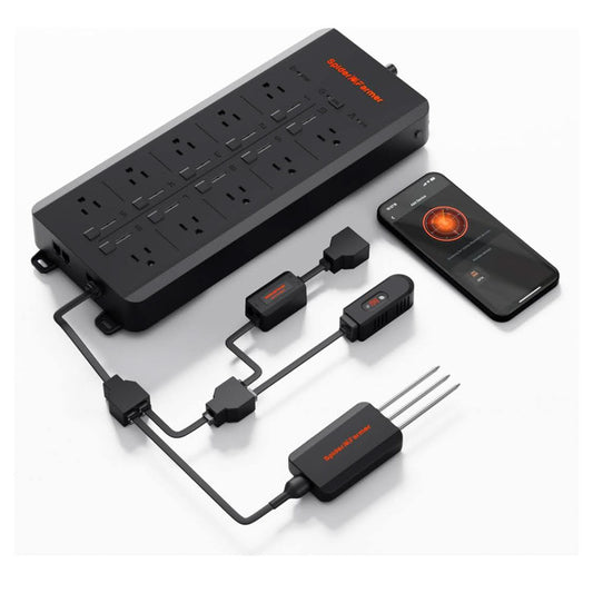 Spider Farmer GGS AC10, Steckdosenleiste, 10-fach, Smart APP Steuerung, 3 in 1 Boden Sensor, für Indoor Growzelt