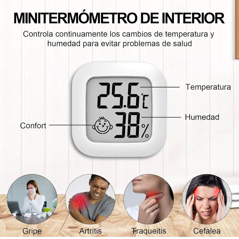 Mini Thermometer Hygrometer, 3 Stück, Digital Raumthermometer, präzise Feuchtigkeitsmessung, kompaktes Design