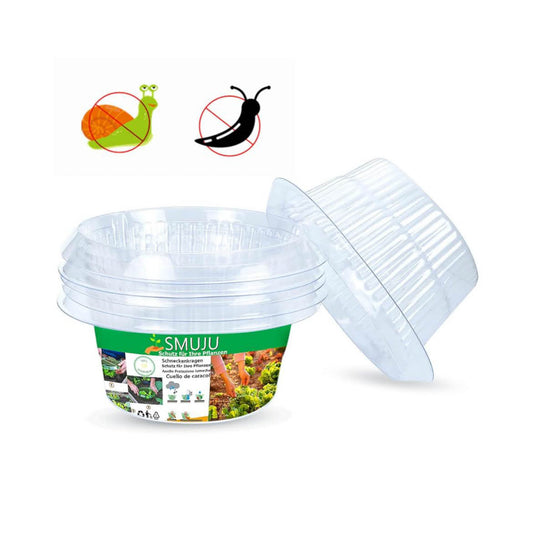 SMUJU Schutz vor Schnecken, Ø 24 cm, transparent, 6 Teile, ideal für Salat- und Kohlpflanzen, schützt vor tierischen Schäden.