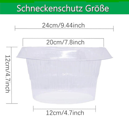 SMUJU Schutz vor Schnecken, Ø 24 cm, transparent, 6 Teile, ideal für Salat- und Kohlpflanzen, schützt vor tierischen Schäden.