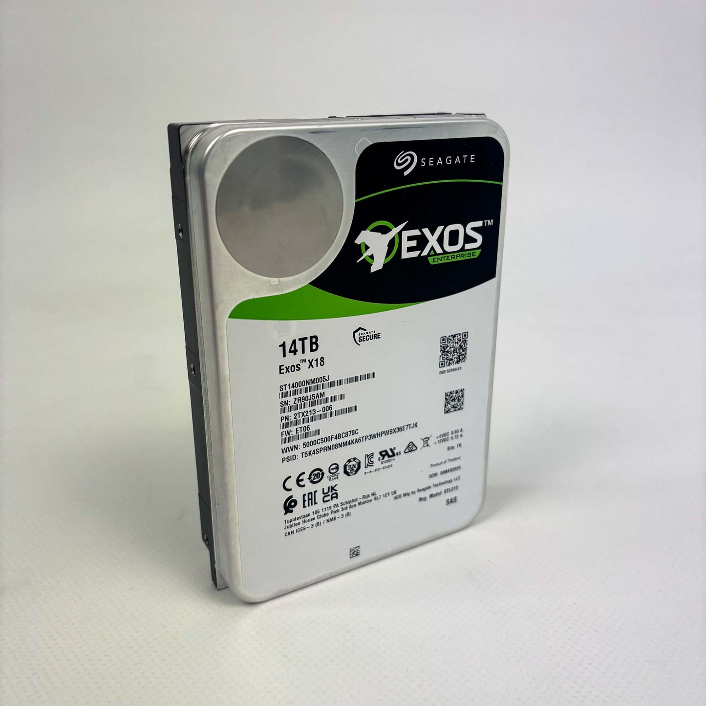 Seagate Exos X18, 14TB, SAS, HDD, ST14000NM005J  hohe Kapazität, schnelle Datenübertragung, ideal für Unternehmensanwendungen.