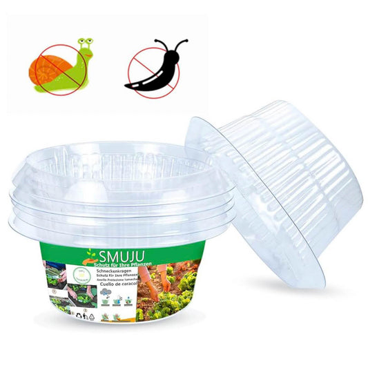 SMUJU Schneckenkragen, Ø 24 cm, Schneckenschutzringe, transparent, schützt Salat und Kohl vor Schnecken.