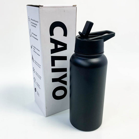 CALIYO stainless steel water bottle 950 ml thermos flask high capacity direct drinking type straw type thermal for 6-12 hours