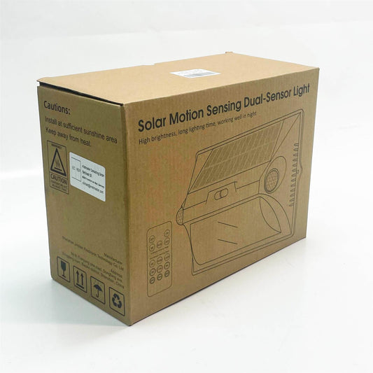 INTELAMP Solarlampe, 5 Modi, Außenbeleuchtung, IP65, mit Bewegungsmelder, Fernbedienung zur Helligkeits- und Farbanpassung.