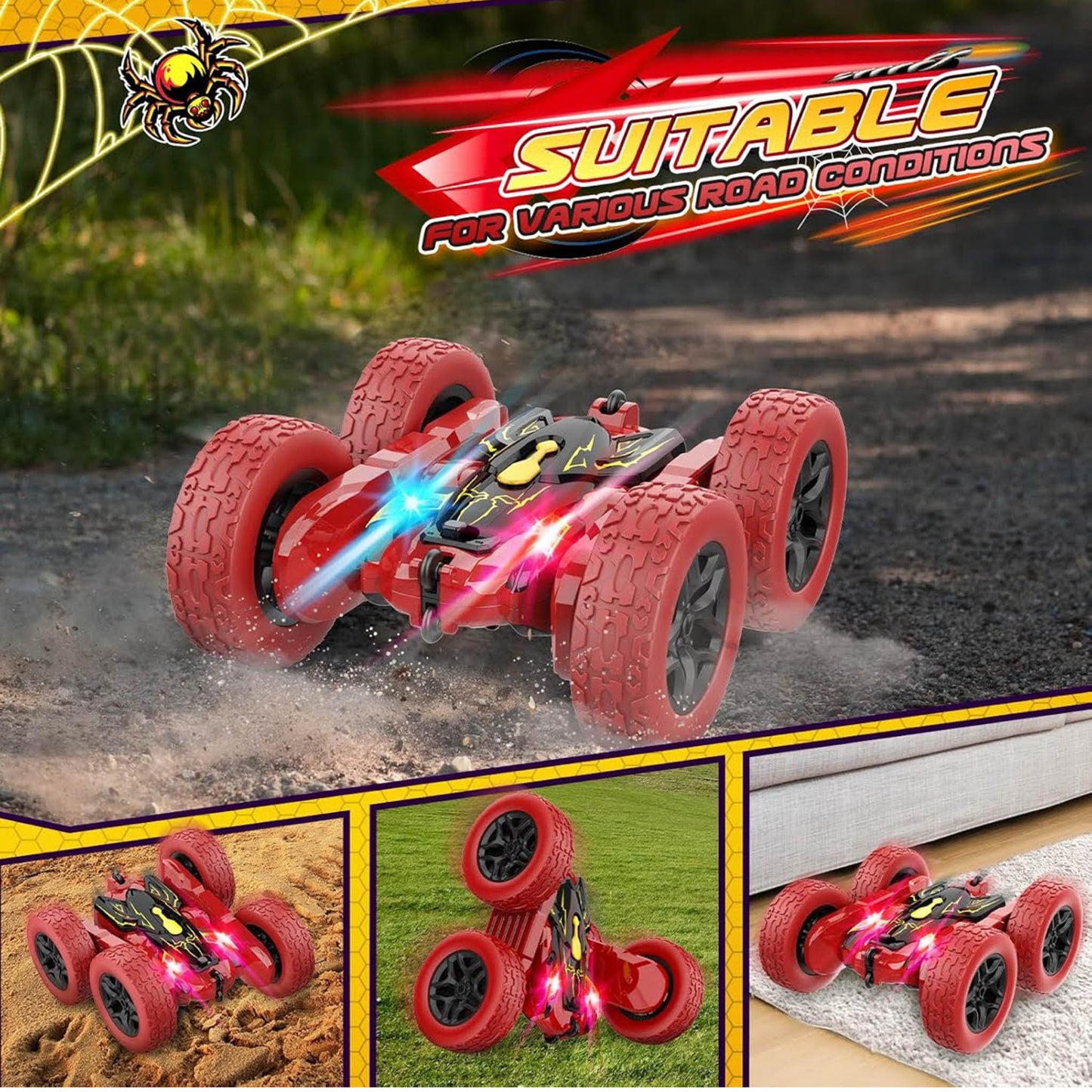 Dislocati Ferngesteuertes Auto für Kinder ab 3 Jahren – RC Stunt Car für drinnen & draußen, Spielzeug für Jungen & Mädchen, Geschenkidee ab 3 bis 10 Jahre