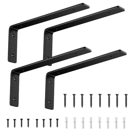 Skysen Regalstütze 28 cm, 4er Set, schwimmend, robuste Metallstützen, schweres Regal, ideal für Küche und Garage, schwarz.