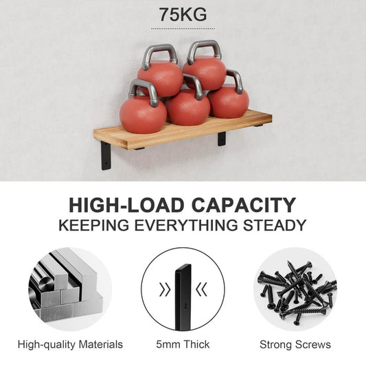 Skysen Regalstütze 28 cm, 4er Set, schwimmend, robuste Metallstützen, schweres Regal, ideal für Küche und Garage, schwarz.