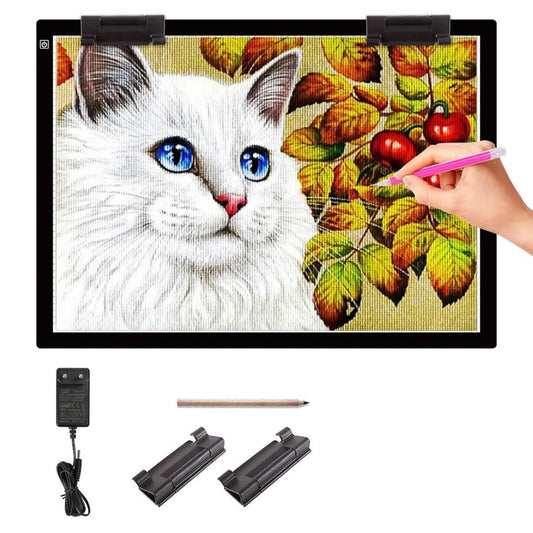 Elice A2 LED Leuchttisch, 12V 2A, Leuchtplatte, 7mm dünn, 3 Helligkeitsstufen, ideal für Diamond Painting, Zeichnen und Animation.