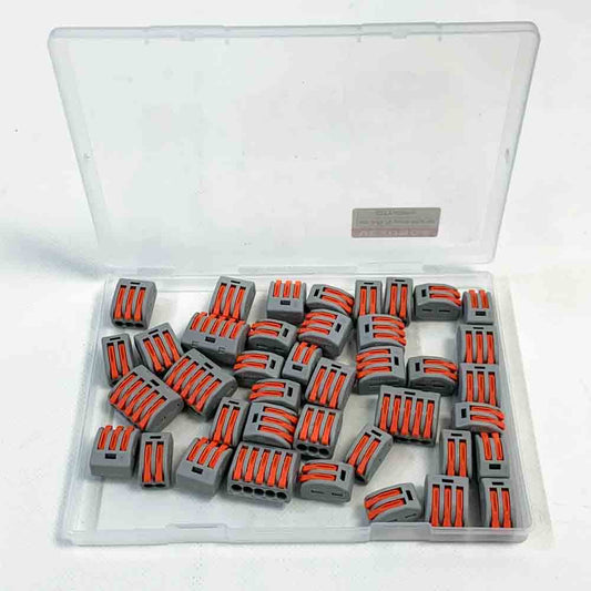 Kabelverbinder Set 2/3/5 Häfen Verbindungsklemme 250V 32A Kompakt Drahtverbinder 0,08-4mm² Leiter Klemme mit Betätigungshebel 40 Stück