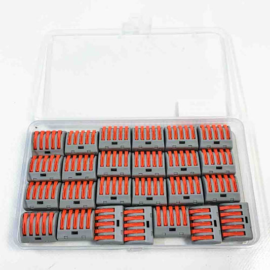 Kabelverbinder Verbindungsklemme 5 Häfen 250V 32A Elektro Schnell Anschlussklemmen 0,08-4,0mm² 25 Stück