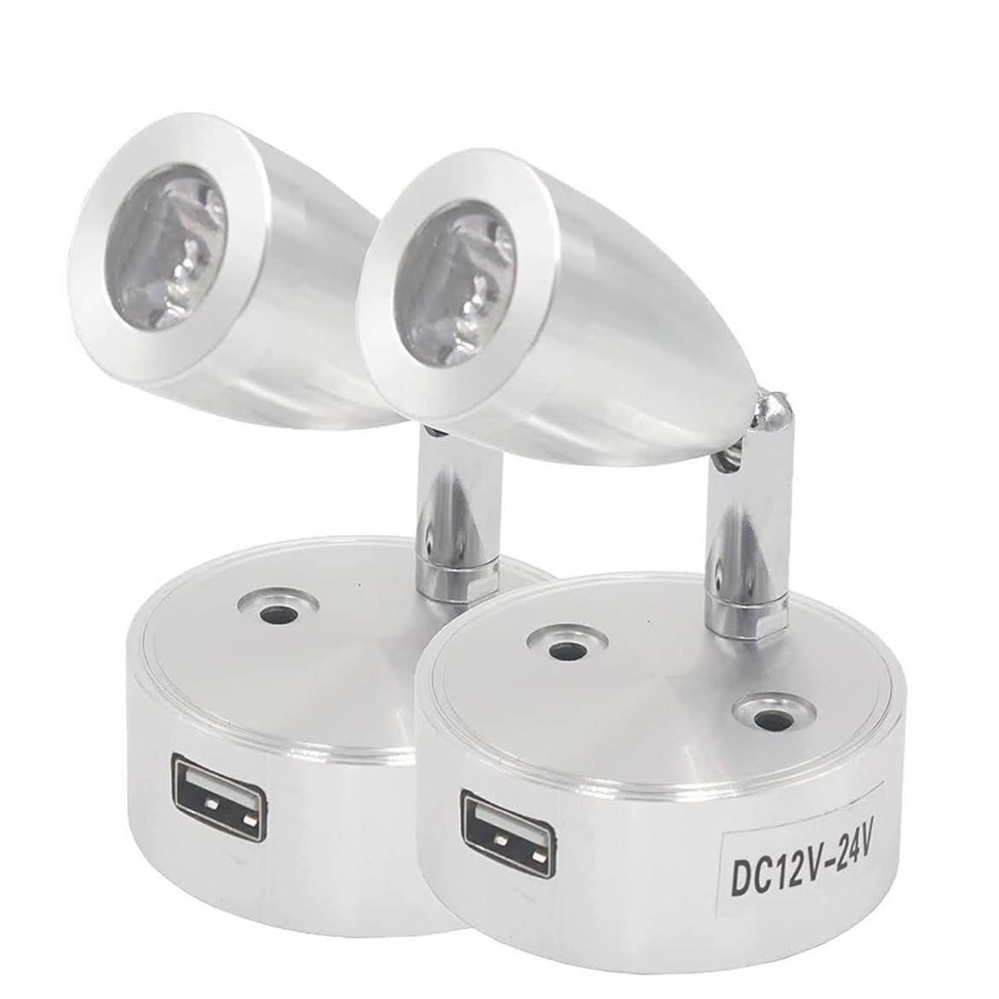 SUPAREE 2x LED Lichter, USB Halterung, 12V LED, wiederaufladbar, energiesparend, einfach zu installieren.