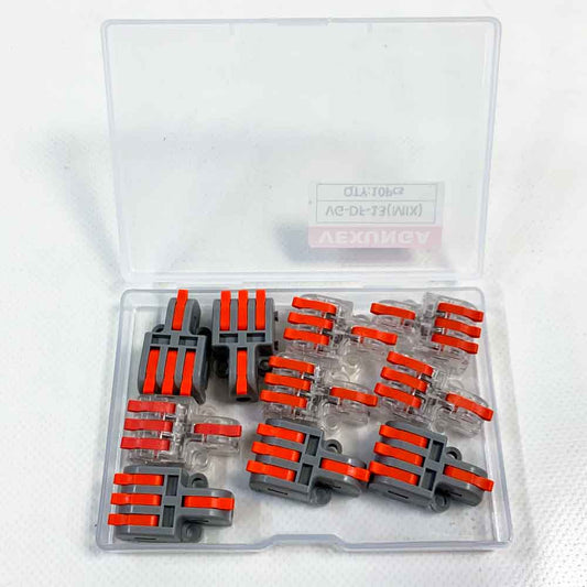 Kabelverbinder Verbindungsklemme 250V 32A Kompakt Schnellverbinder mit Hebel 4mm² Leiter Klemme 1 In 3 Out für DIY (10 Stück)