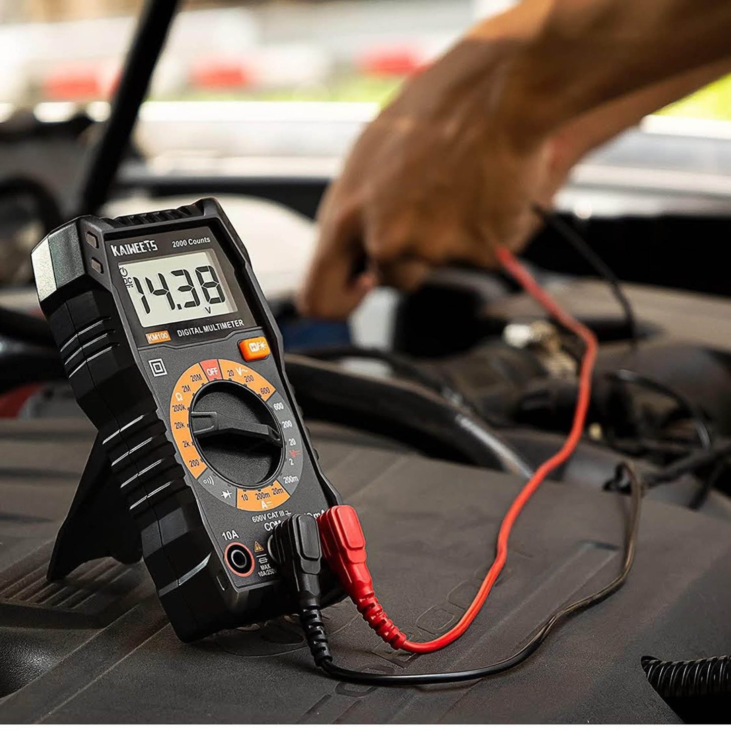 KAIWEETS KM100 Digital Multimeter, Spannungsmesser, AC/DC Spannung, DC Strom, Durchgang, Widerstand, Diode
